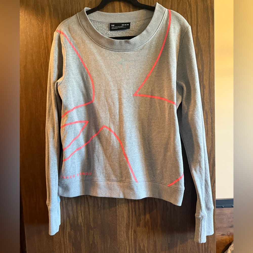 Gray Sweatshirt with Pink Accents